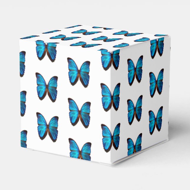 Caixinha De Lembrancinhas Blue Butterfly favorece presentes/festa box (Verso)