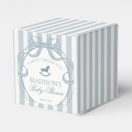 Caixinha De Lembrancinhas Blue Coquette Bow Rocking Horse Baby Shower