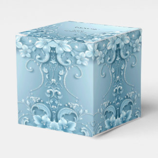 Caixinha De Lembrancinhas Blue Decorative Floral Favor Box