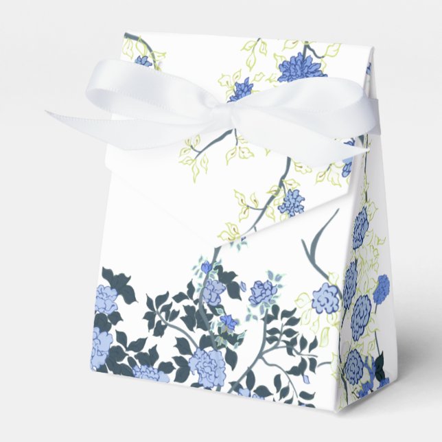 Caixinha De Lembrancinhas Blue Floral Chinoiserie Party Favor Bag (Frente)
