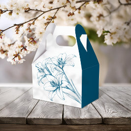 Caixinha De Lembrancinhas Blue Lily Outline Wedding