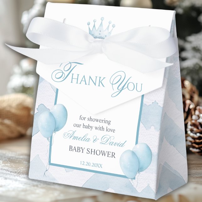 Caixinha De Lembrancinhas Blue Little Prince Thank You Moon Balloon (Criador carregado)