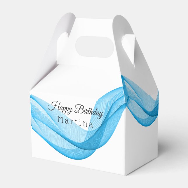 Caixinha De Lembrancinhas Blue Scarf Birthday ou Weding Favor Box (Frente)