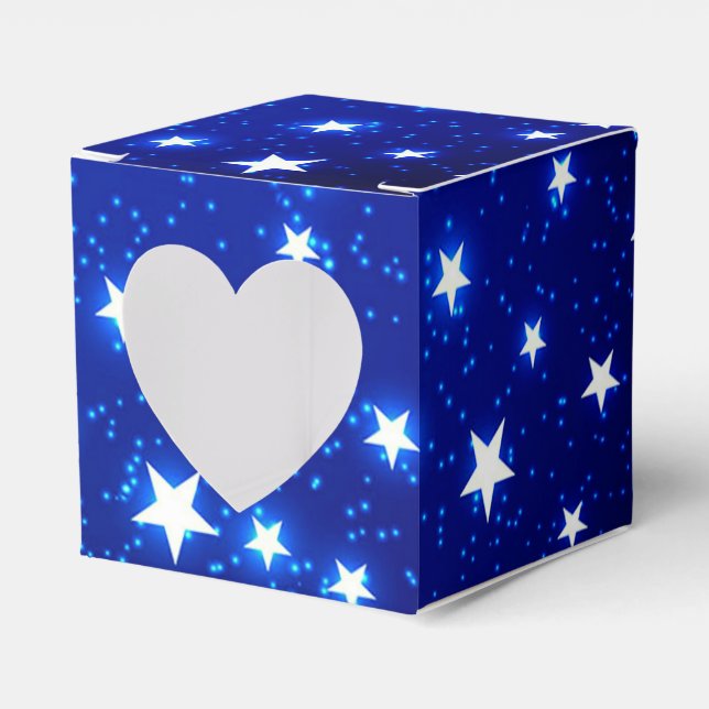 Caixinha De Lembrancinhas Blue Stargazer Heart (Frente)