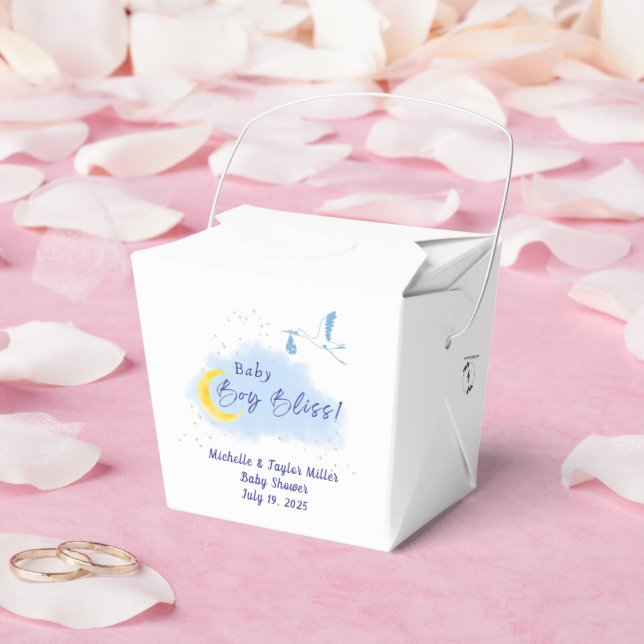 Caixinha De Lembrancinhas Blue Starlit Baby Boy Bliss Stork Special Delivery (Casamento)