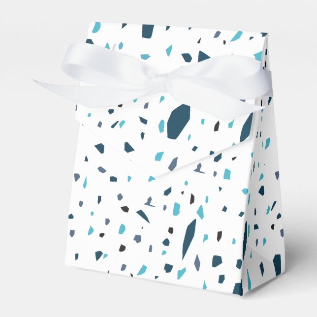 Caixinha De Lembrancinhas Blue Terazzo Pattern (Frente)