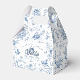 Caixinha De Lembrancinhas Blue Toile Pumpkin French Fall Dessert Favor Boxes
