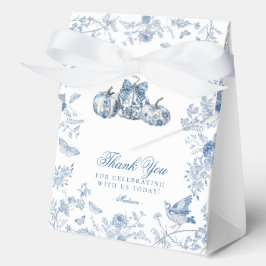 Caixinha De Lembrancinhas Blue Toile Pumpkin French Fall Dessert Favor Boxes