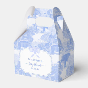 Caixinha De Lembrancinhas Blue Toile Selgle Animais Safari Chinoiserie