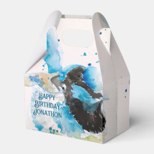 Caixinha De Lembrancinhas Blue Wren Watercolor Happy Birthday Wrens Aqua