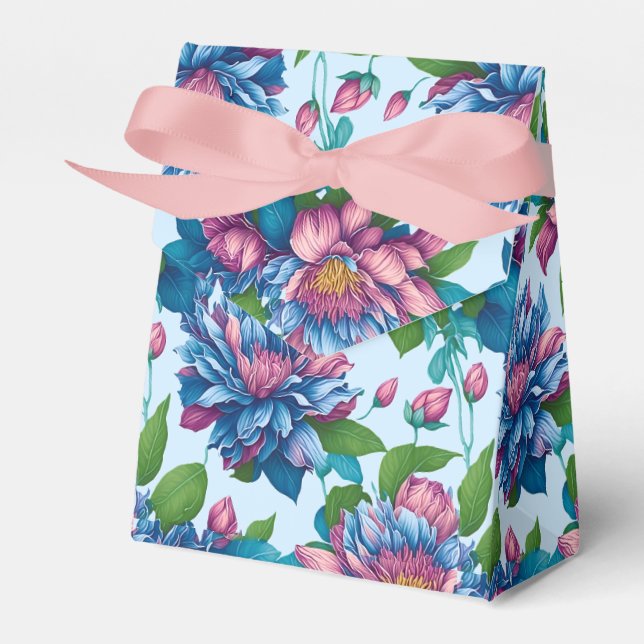 Caixinha De Lembrancinhas Blumenmuster: Dahlienzauber -  (Frente)