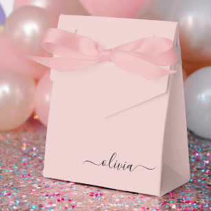 Caixinha De Lembrancinhas Blush Rosa Empoeirado Nome Monograma Feminino Mode