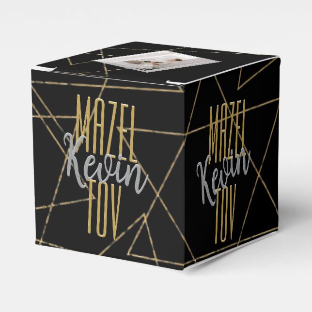 Caixinha De Lembrancinhas BM Bar Bat Mitzvah Overlapping Stars (Frente)