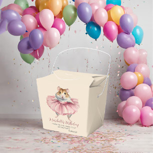 Caixinha De Lembrancinhas Boas Meninas Ballerina Hamster Aniversário Obrigad