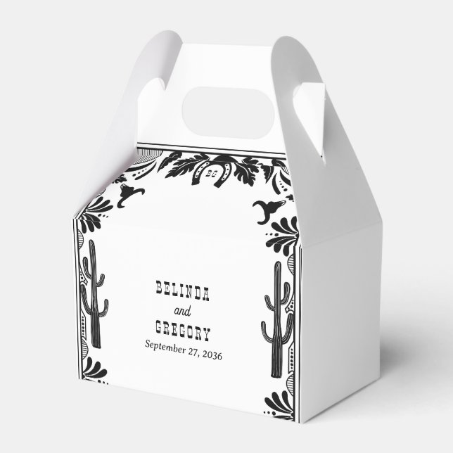 Caixinha De Lembrancinhas Boas-vindas ao Casamento Russo do Cowboy do País O (Frente)