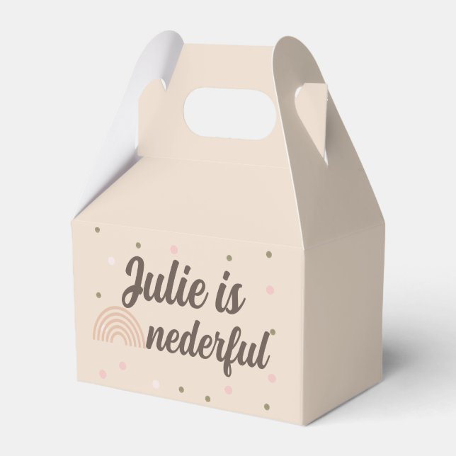 Caixinha De Lembrancinhas Bohemian Rainbow First Birthday - Ponto Maravilhos (Frente)