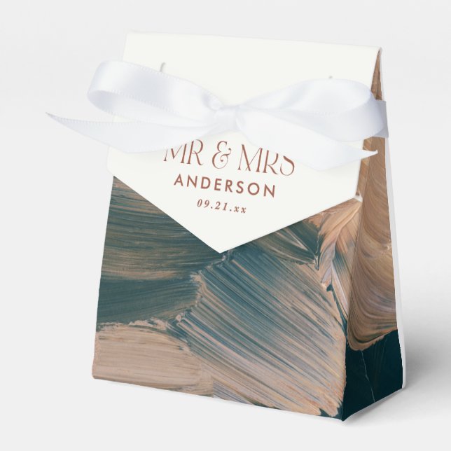 Caixinha De Lembrancinhas Bohenian boho teal rust terracotta. (Frente)