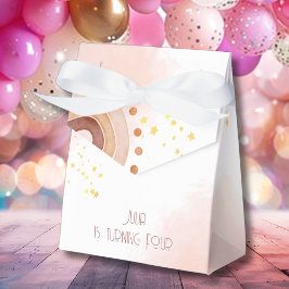 Caixinha De Lembrancinhas Boho aquarela arco-íris Aniversário