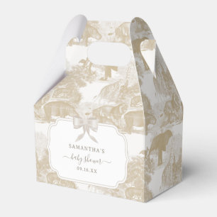 Caixinha De Lembrancinhas Boho Beige Selgle Animal Safari Chinoiserie