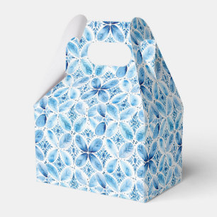 Caixinha De Lembrancinhas Boho Blue White Floral Birday