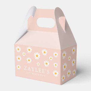 Caixinha De Lembrancinhas Boho Blush Pink Daisy de primeiro aniversario Selv
