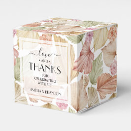 Caixinha De Lembrancinhas Boho Casado de Folhas Botânicas e Flores