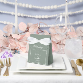 Caixinha De Lembrancinhas Boho Chic Sage Green Elegante Obrigado Casamento