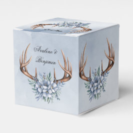 Caixinha De Lembrancinhas Boho Deer Antler com Casamento Floral Azul