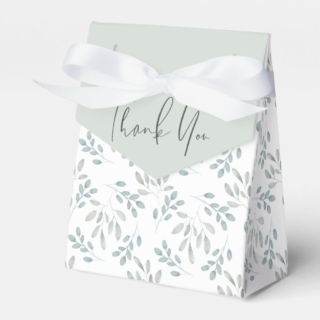 Caixinha De Lembrancinhas Boho Eucalyptus Pattern Dusty Blue Weding (Frente)