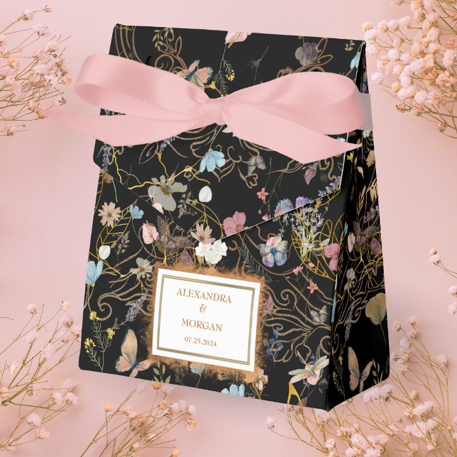 Caixinha De Lembrancinhas Boho Floral Black Butterfly Jardim Casamento (Criador carregado)