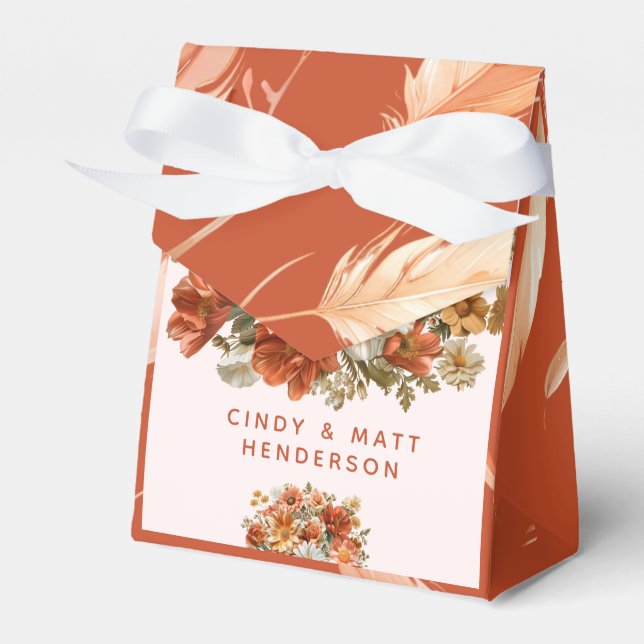 Caixinha De Lembrancinhas Boho Flowers e Feenas Casamento (Frente)