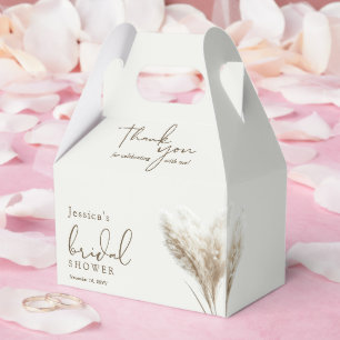 Caixinha De Lembrancinhas Boho Fluffy Pampas Grass Chá de panela Obrigado