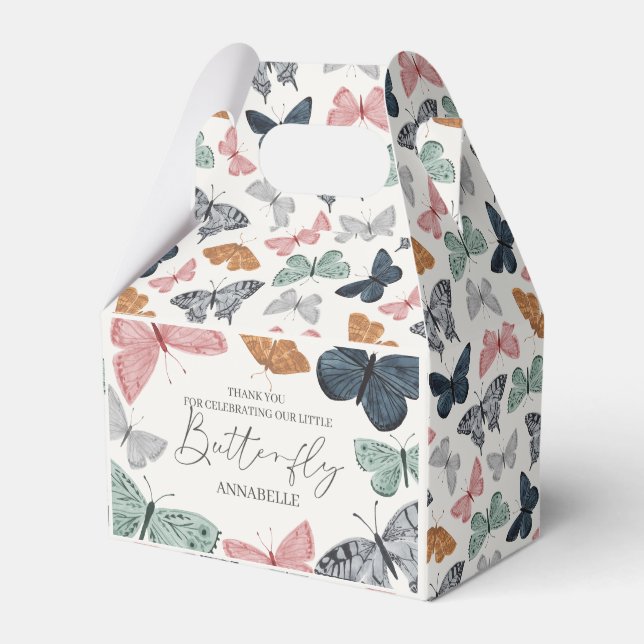 Caixinha De Lembrancinhas Boho Little Butterfly Chá de fraldas ou Aniversári (Frente)