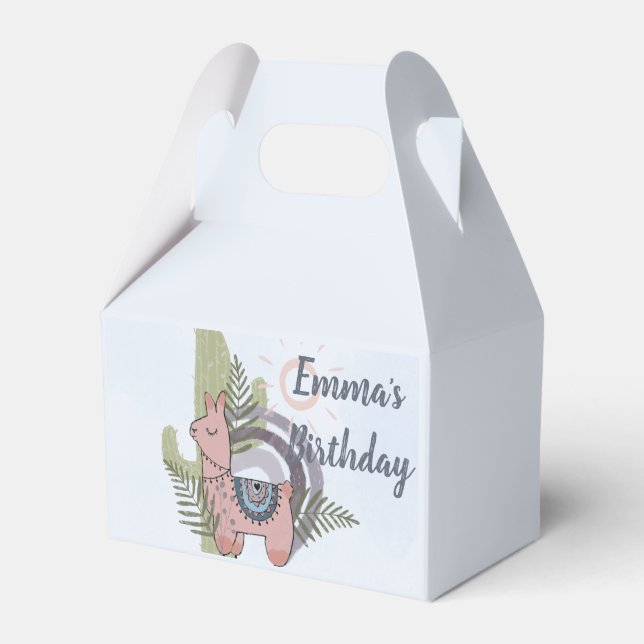 Caixinha De Lembrancinhas Boho Llama (Frente)