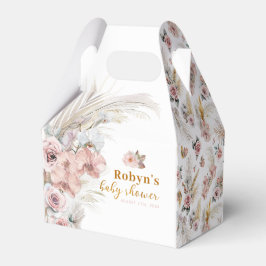 Caixinha De Lembrancinhas Boho Pampas Chá de fraldas Favor Box Floral