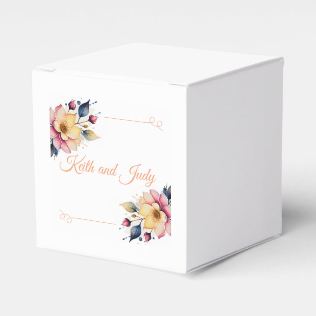 Caixinha De Lembrancinhas Boho Peachy Floral (Frente)