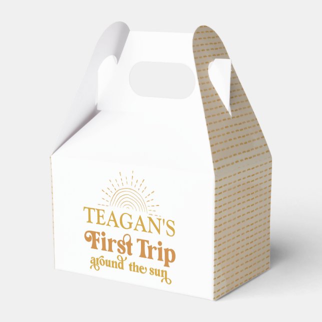 Caixinha De Lembrancinhas Boho Primeira Viagem Em Torno Do Sol Primeiro Aniv (Frente)
