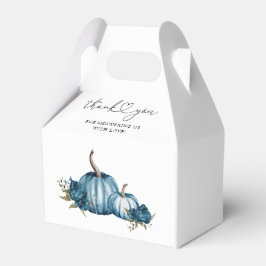 Caixinha De Lembrancinhas Boho Pumpkin Blue Flower Chá de fraldas