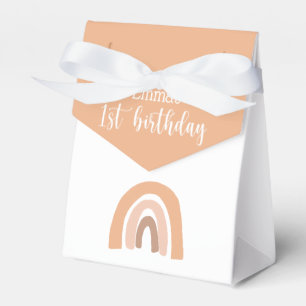 Caixinha De Lembrancinhas Boho Rainbow First Birday Pink Pastel
