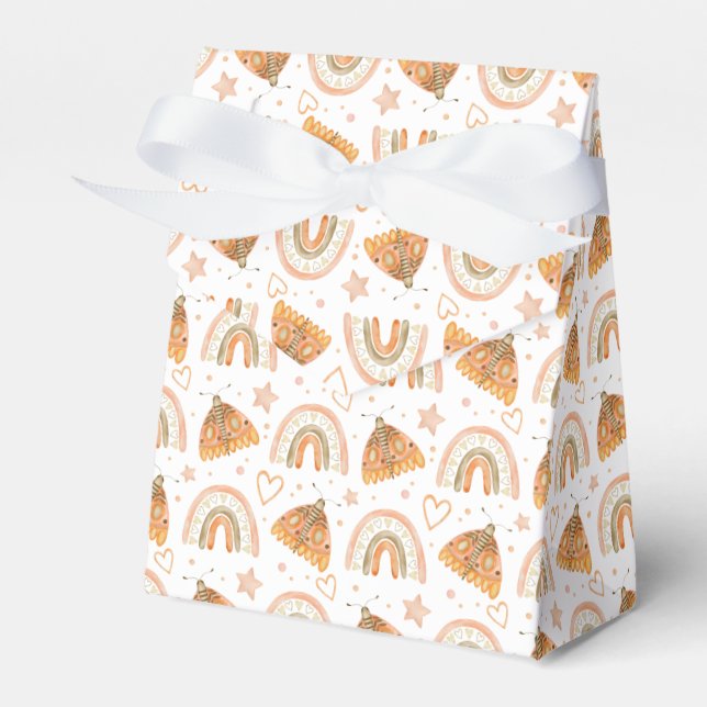 Caixinha De Lembrancinhas Boho Rainbow Watercolor Chá de fraldas (Frente)