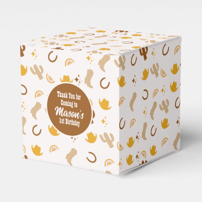 Caixinha De Lembrancinhas Boho Rodeo Birthday - Festa Arco-Íris (Frente)