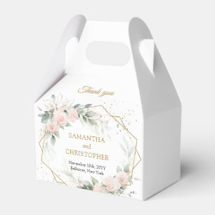 Caixinha De Lembrancinhas Boho rosado rosas rosa flores verde casamento