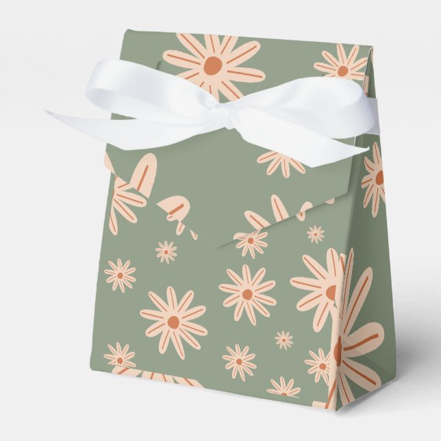 Caixinha De Lembrancinhas Boho Simples Flói Todas as Idades Aniversário (Frente)