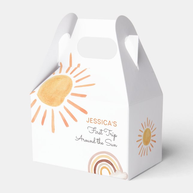 Caixinha De Lembrancinhas Boho Sun favorece o verão e o amanhecer (Frente)