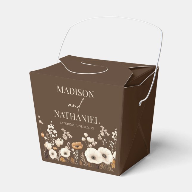 Caixinha De Lembrancinhas Boho Wildflower Fllower Floral Casamento (Frente)