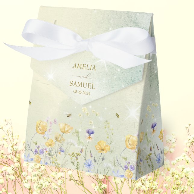 Caixinha De Lembrancinhas Boho Wildflower Rustic Green Wedding (Criador carregado)