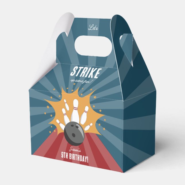 Caixinha De Lembrancinhas Bola de boliche Aperte Um Aniversário de criança D (Frente)