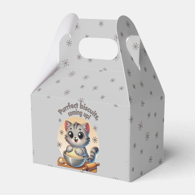 Caixinha De Lembrancinhas "Bolachas Puras, a subir" Gato de Conhecimento (Frente)