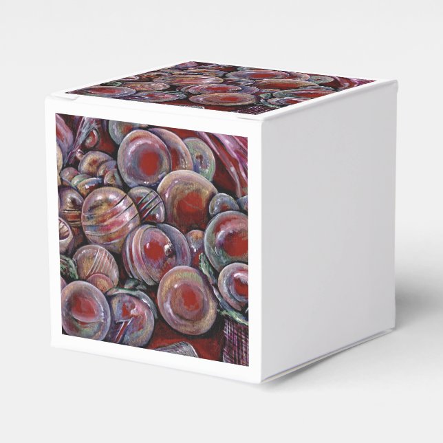 Caixinha De Lembrancinhas Bolas de Natal Vermelhas (Frente)