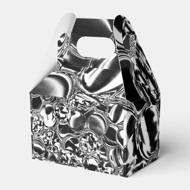 Caixinha De Lembrancinhas Bolhas de prata com tom de vidro ou metal (Frente)